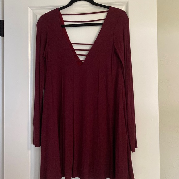 Lucy Love Great Day Burgundy Swing Dress - Picture 2 of 2